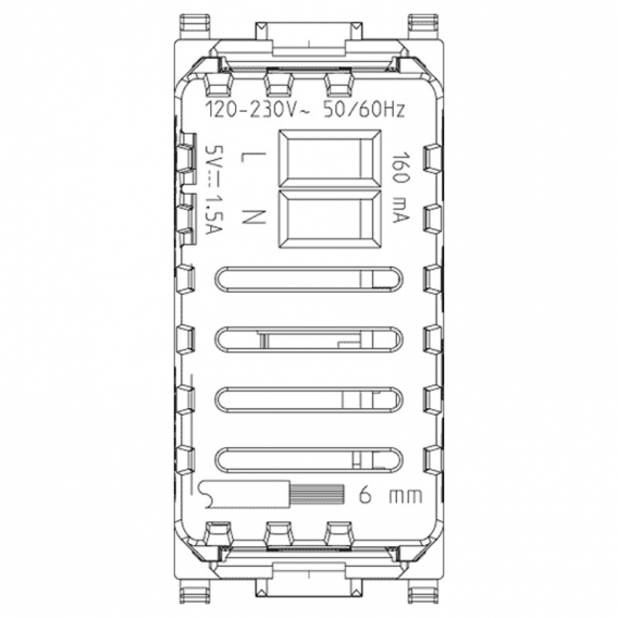 Vimar Plana USB-Steckdose 5V1,5A Farbe Weiß 14292