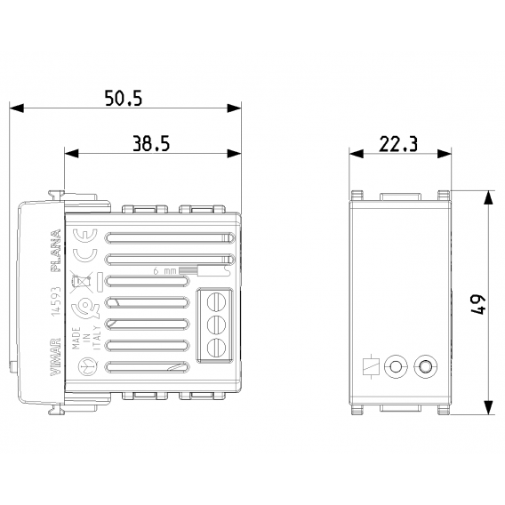 Angeschlossener Stellantrieb IoT Vimar Plana 16A Weiß 14593