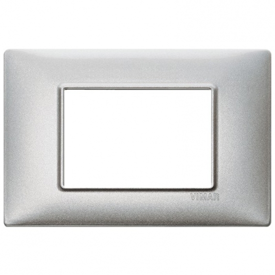 Vimar Plana Abdeckrahmen 3 Module Farbe Metallic Silber 14653.71