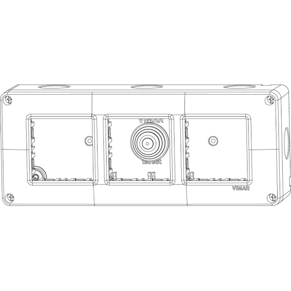 Vimar Plana, Eikon und Arké Wandaufbaugehäuse IP40 6 Module (2+2+2) 14813