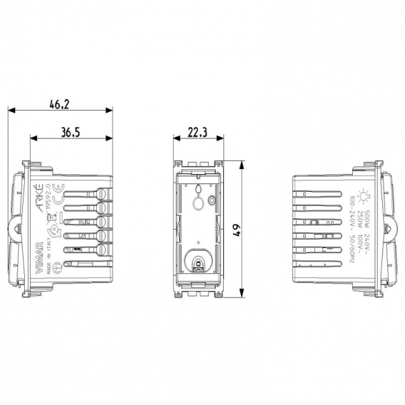 Vimar Angeschlossener Schalter Arke View Wireless 19592.0