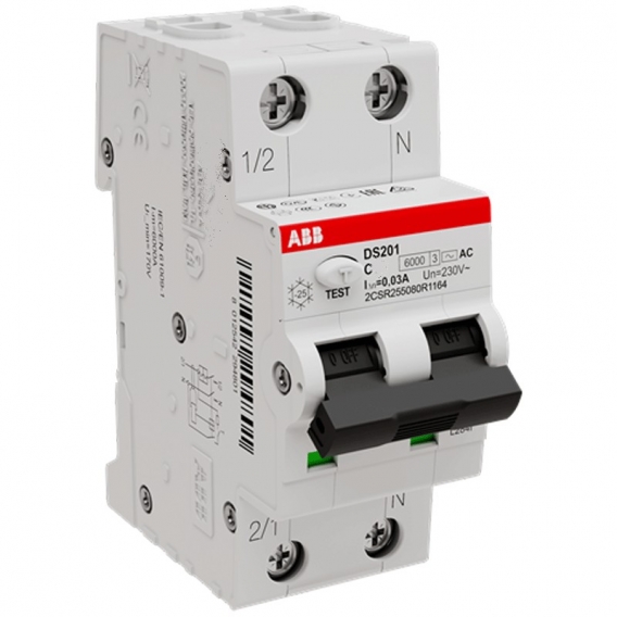 Differential-Magnetothermal Abb 10A 1P N 30MA AC 6KA 2M DS201C10AC30