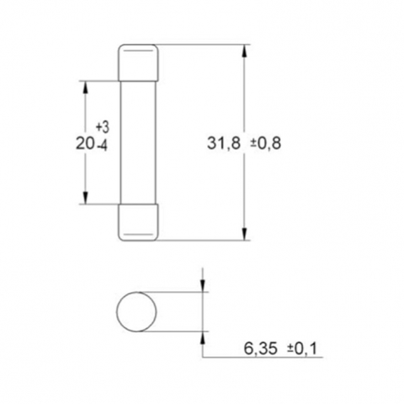 Italweber-Zylindersicherung 6,3 x 32 mm Standard 3,15A 250V 0303153