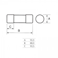 Italweber-Zylindersicherung 10,3 x 38 mm CH10 gG 0,5A 500V 1421000