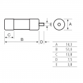 Zylindrische Sicherung Italweber 14 x 51 mm CH14 aM 40A 500V 1432040