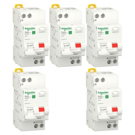 Schneider 2 Module FI- und LS-Schalter Kit 16A 1P+N 30MA AC 4.5KA R9D60616