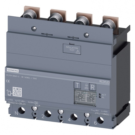 Siemens RCD520 differenziertes Modul für 3VA12 4-polig Serie 3VA92140RL20