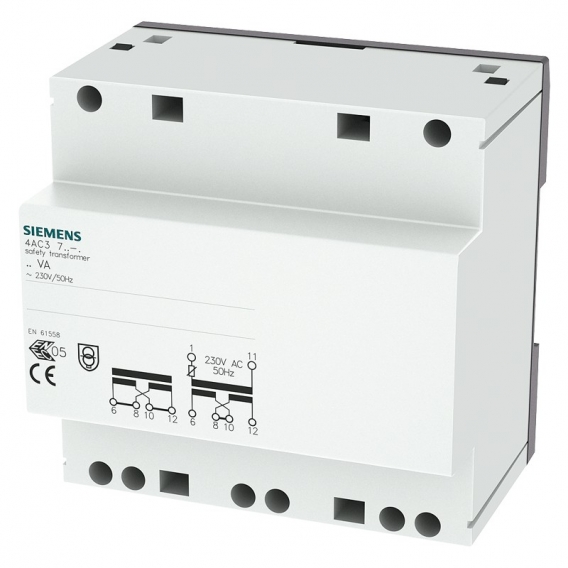 Siemens 63VA 2X12/24V Sicherheitstransformator 4AC37630