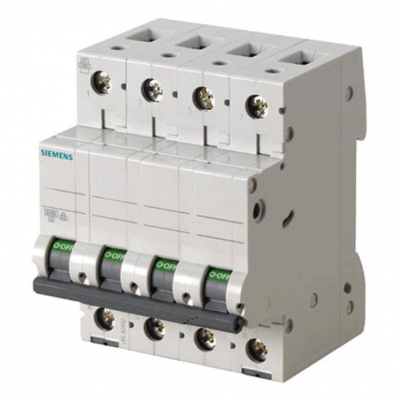 Leistungsschalter Siemens 4P 6kA 6A Typ C, für 4 Module