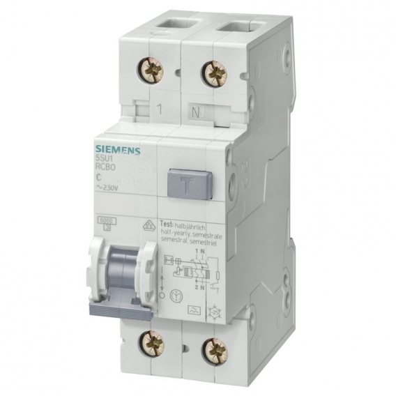 Siemens 25A 1P+N 300MA AC 6KA differentieller magnetothermischer Schalter 2 Mod 5SU16561KK25