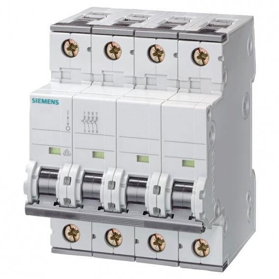 Leistungsschalter Siemens 4P 10A 15kA C-Typ 4 Module