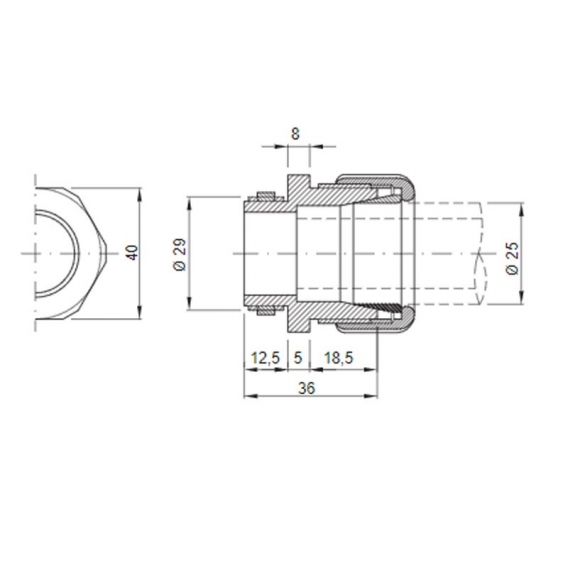 Gewiss Rohrverbindung für 25mm Rohr IP66 GW50417