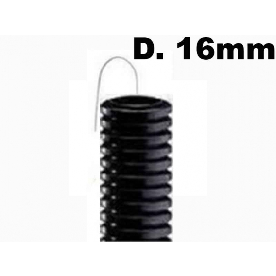 Wellschlauch SCHWARZ mit fadenhebel-Durchmesser 16mm meterware