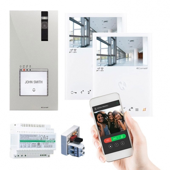 Comelit QUADRA MINI Kit 2-Drähte-Zweifamilienhaus Videosprechanlage WLAN 8451B