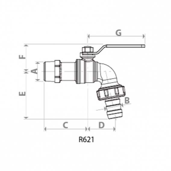 Giacomini Hebelgriff Schlauchhahn R621X003