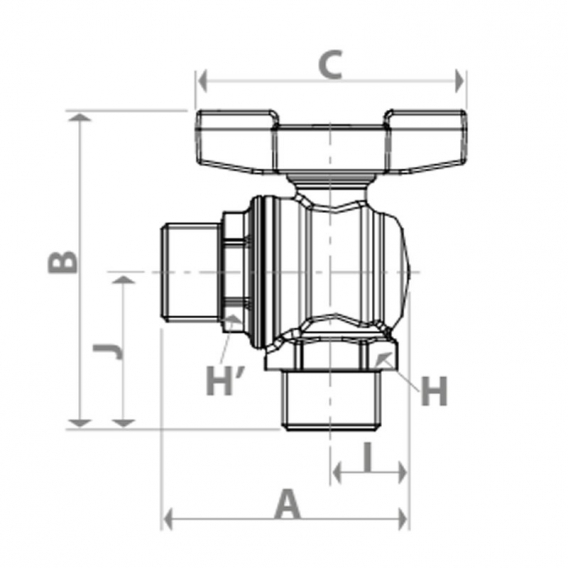 Giacomini Kugelhahn M-M 1/2 Schmetterlingsgriff gelb R782GX003