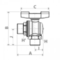 Giacomini Kugelhahn M-M 1/2 Schmetterlingsgriff gelb R782GX003