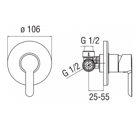 Brause-Einhandmischer Nobili ABC 1 Way AB87108CR