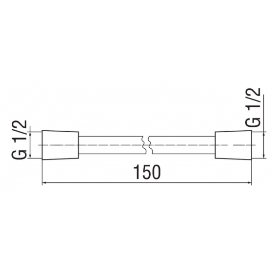 Nobili Handbrauseschlauch 1,50 cm 1/2" Kunststoff AD135/43CR