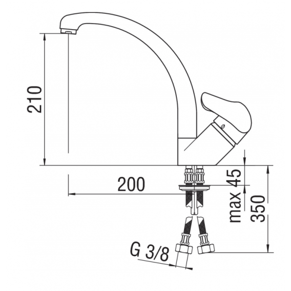 Nobili Confort Chrom-Spültischbatterie HE24113CR