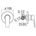 Nobili NOBI 1-Weg Einbau-Brausebatterie verchromt NB84108CR