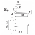 Nobili LIVING Waschtischbatterie für die Wandmontage NB84115 CR