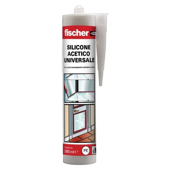 Fischer Essig weißes Einkomponenten-Anti-Schimmel-Silikon 280 ml 507189