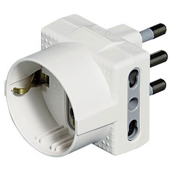 Bticino Dreifach-Adapter 3 deutsche Steckdosen 2 Doppelsteckdosen 16A Stecker weiß S3611DE