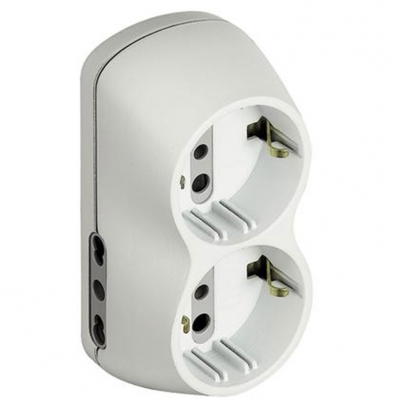 B4-Adapter 2 Doppelsteckdosen 2 deutsche Steckdosen und 16A-Stecker weiß S3614D