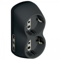 B4-Adapter 2 Doppelsteckdosen 2 deutsche Steckdosen und 16A anthrazitfarbener Stecker S3614G