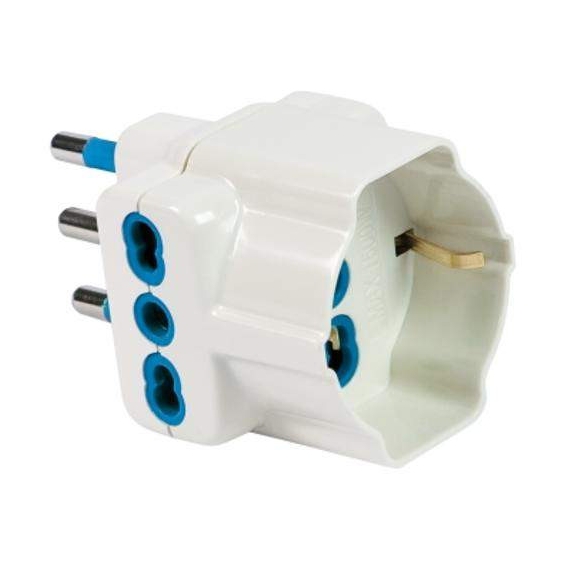 Fanton 2P+T Adapter und 2 Steckdosen und 1 Schuko 82640-E