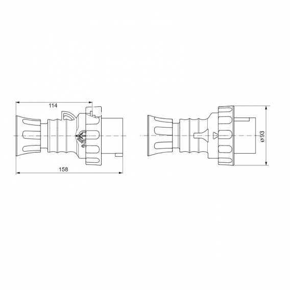 Gewiss mobiler Stecker 2P+E 32A IP67 blau 220V GW60037H