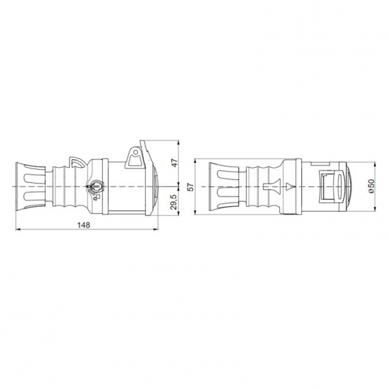 Gewiss mobile Steckdose 2P+E 16A IP44 blau 220V GW62004H