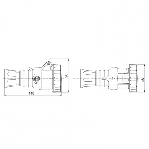 Gewiss mobile Steckdose 3P+E 16A IP67 rot 380V GW62030H