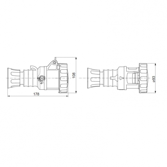 Gewiss mobile Steckdose 2P+E 32A IP67 blau 220V GW62037H