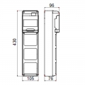 Gewiss 5-Modul-Schaltschrank mit 3 Flanschen für Industriesteckdosen GW68001N