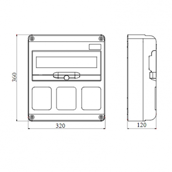 Gewiss 14-Modul-Schaltschrank mit 3 Flanschen für Industriesteckdosen GW68005N