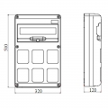 Gewiss 14-Modul-Schaltschrank mit 6 Flanschen für Industriesteckdosen GW68008N