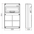 Gewiss 14-Modul-Schaltschrank mit 4 Flanschen für Industriesteckdosen GW68009N