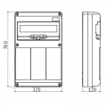 Gewiss 14-Modul-Schaltschrank mit 3 Flanschen für Industriesteckdosen GW68010N