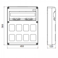 Gewiss 20-Modul-Schaltschrank mit 8 Flanschen für Industriesteckdosen GW68013N