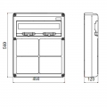 Gewiss 20-Modul-Schaltschrank mit 4 Flanschen für Industriesteckdosen GW68014N