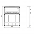 Gewiss 20-Modul-Schaltschrank mit 4+4 Flanschen für Industriesteckdosen GW68015N