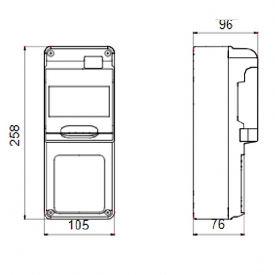 Gewiss 5-Modul-Schaltschrank mit 1 Flansch für Industriesteckdosen GW68017N