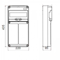 Gewiss 10-fach Schaltschrank mit 2 Flanschen für Industriesteckdosen GW68025N