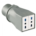 Palazzoli CEE-Industrieadapter 2P+E-Stecker und 2 Doppelsteckdosen