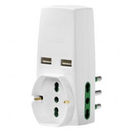 More about Vimar Dreifach-Adapter mit 2 USB-Stecker und 16A Steckdose 1 schuko  0P00333.B