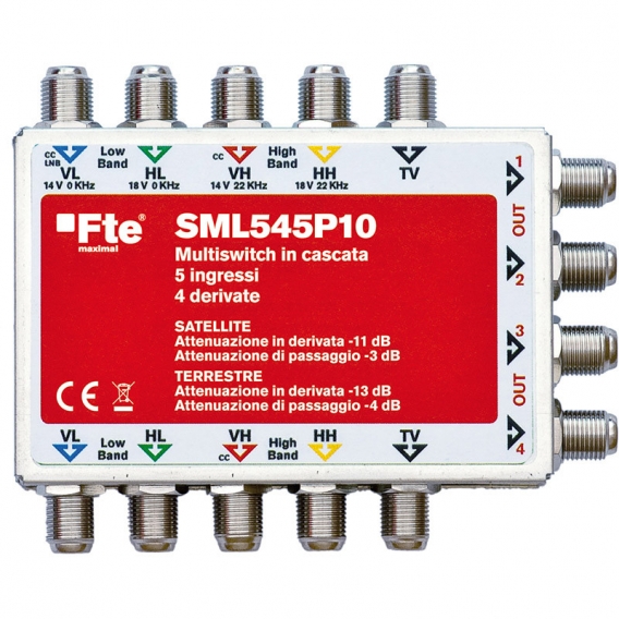 FTE Multischalter mit vier SAT- und einem TV-Eingang SML545P10