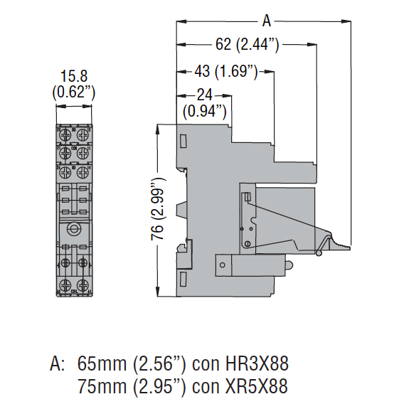 Sockel Lovato für mini-relais der serie HR30/HR50 HR5XS21