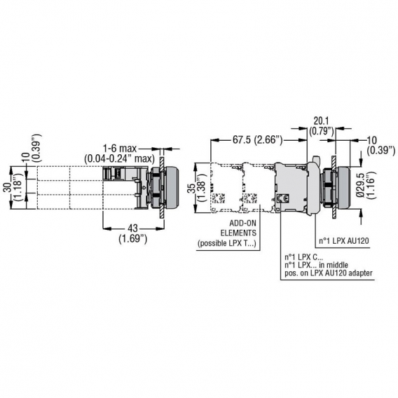 Lovato Platinum Blue LED-Fassung 18/30V Schraubverschluss LPXLPB6